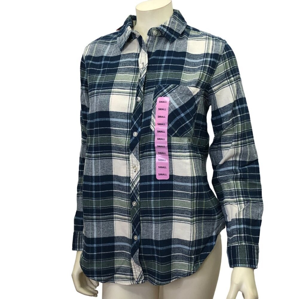 GAP Women's Long Sleeve Button Down Relaxed Fit Flannel Shirt SM NWT